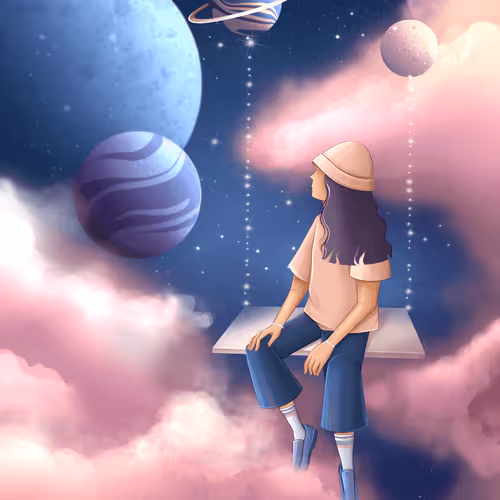 Between the clouds