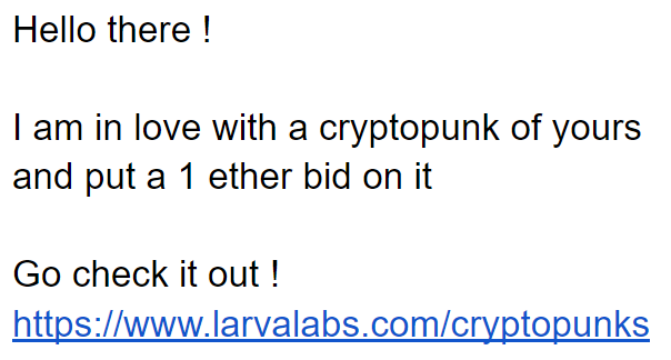 1 eth bid on your cryptopunk