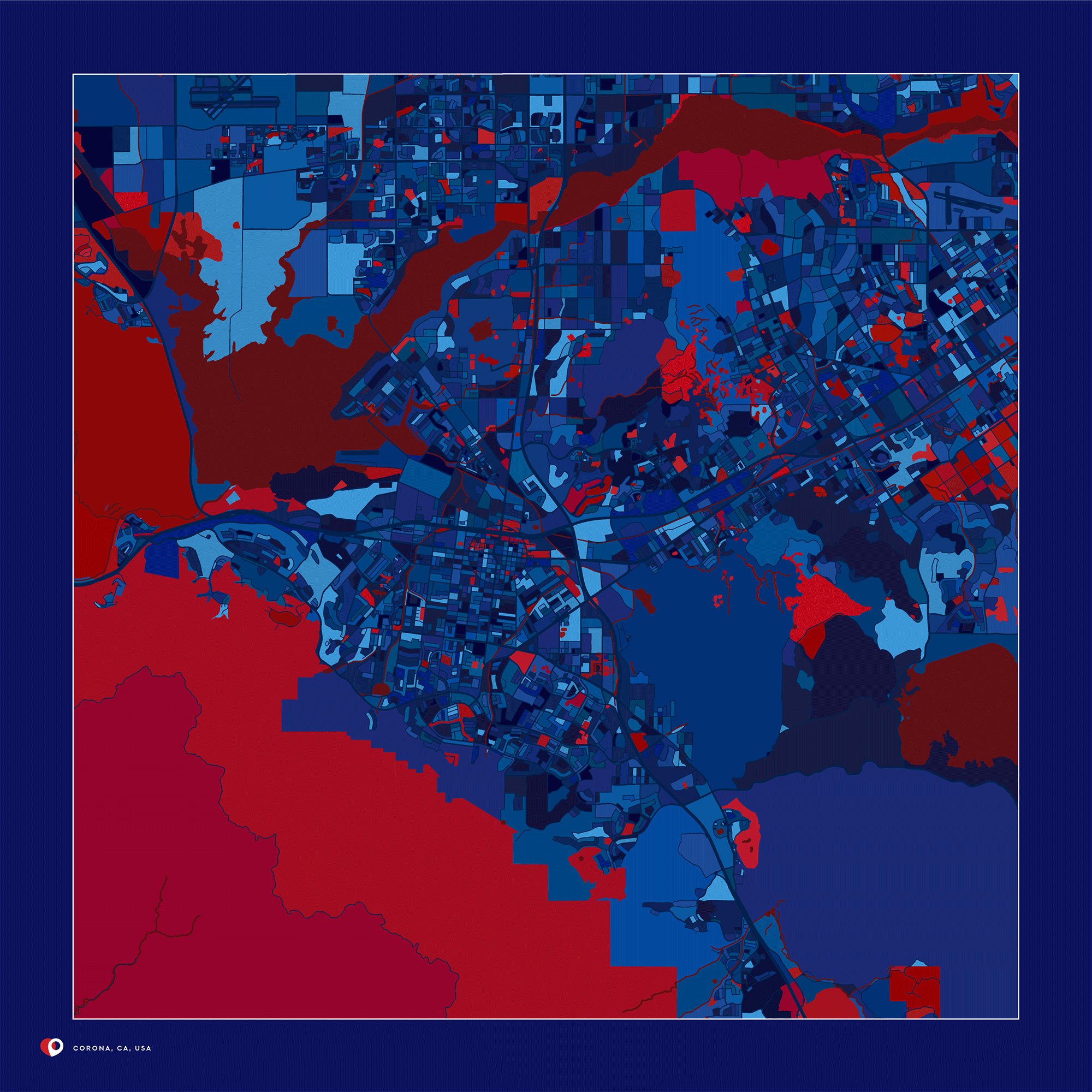 Corona, CA, USA - Bloody blue