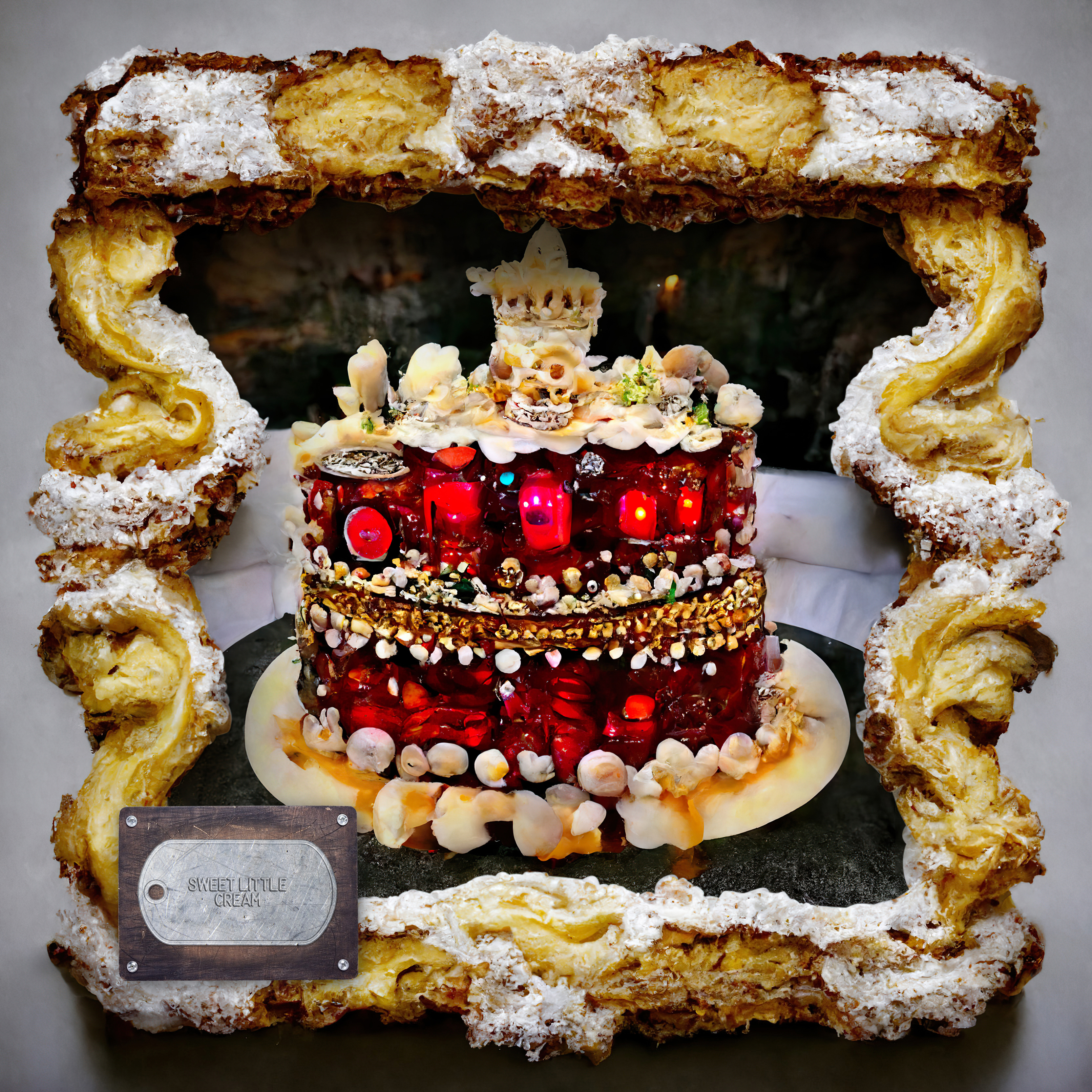 Sweet Little Puff Pastry Rose Apple Jelly Pearl Stump Cake