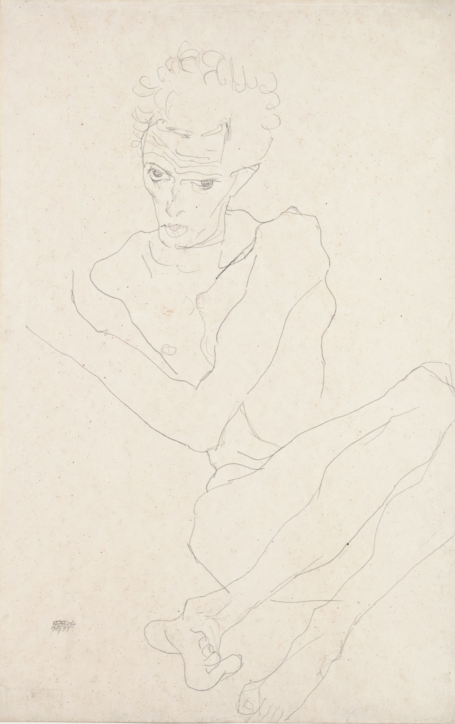 Nude Self-Portrait, Crouching