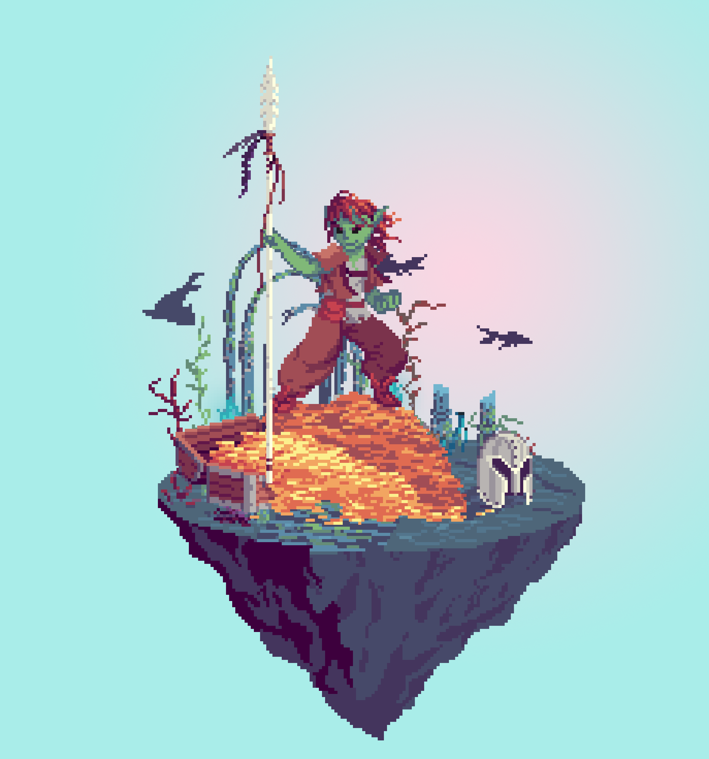 Greenback Gnome Shaman Barbarian Acolyte of The Temple + Helm