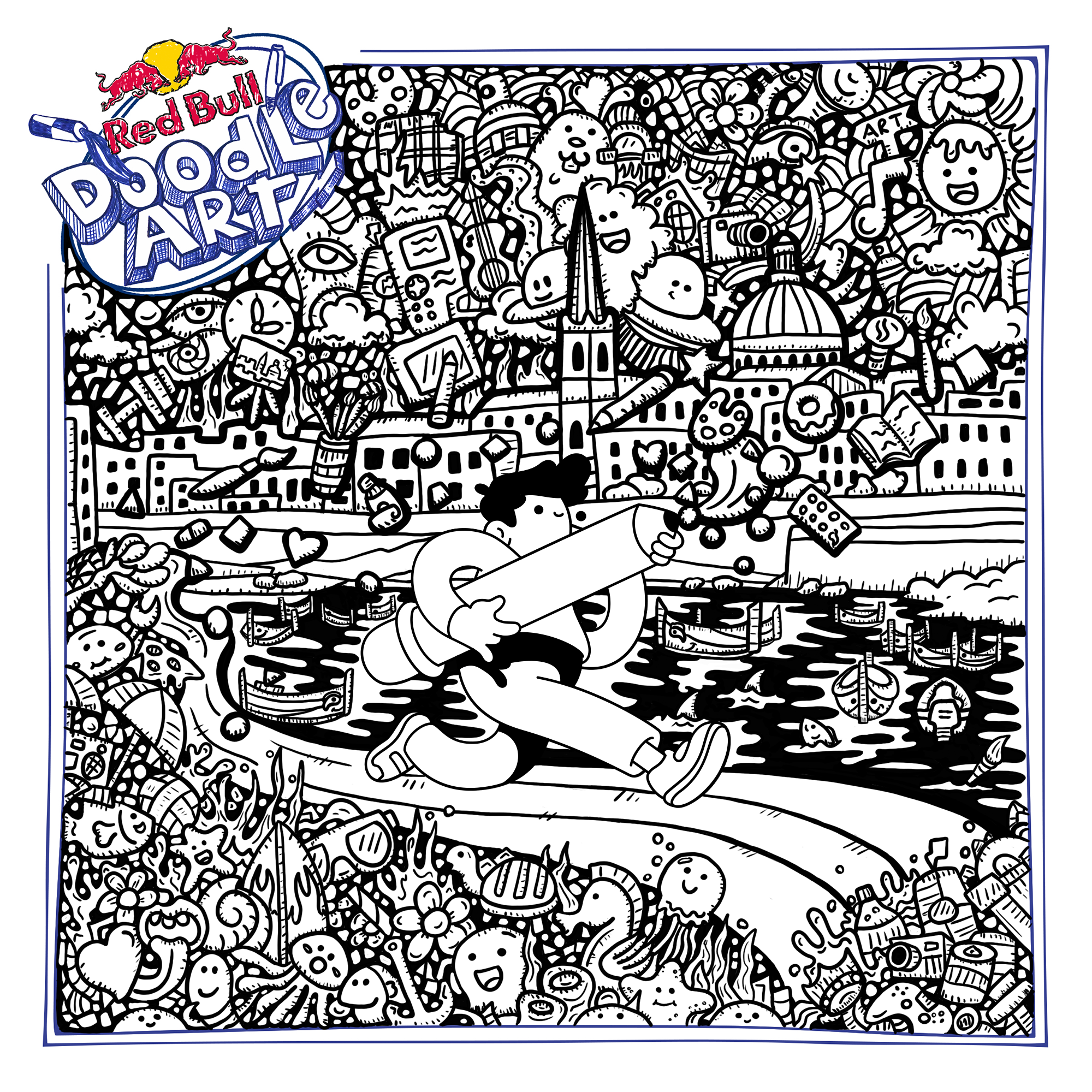 Red Bull Doodle Art Collection mentored by Burnt Toast #6500/12935