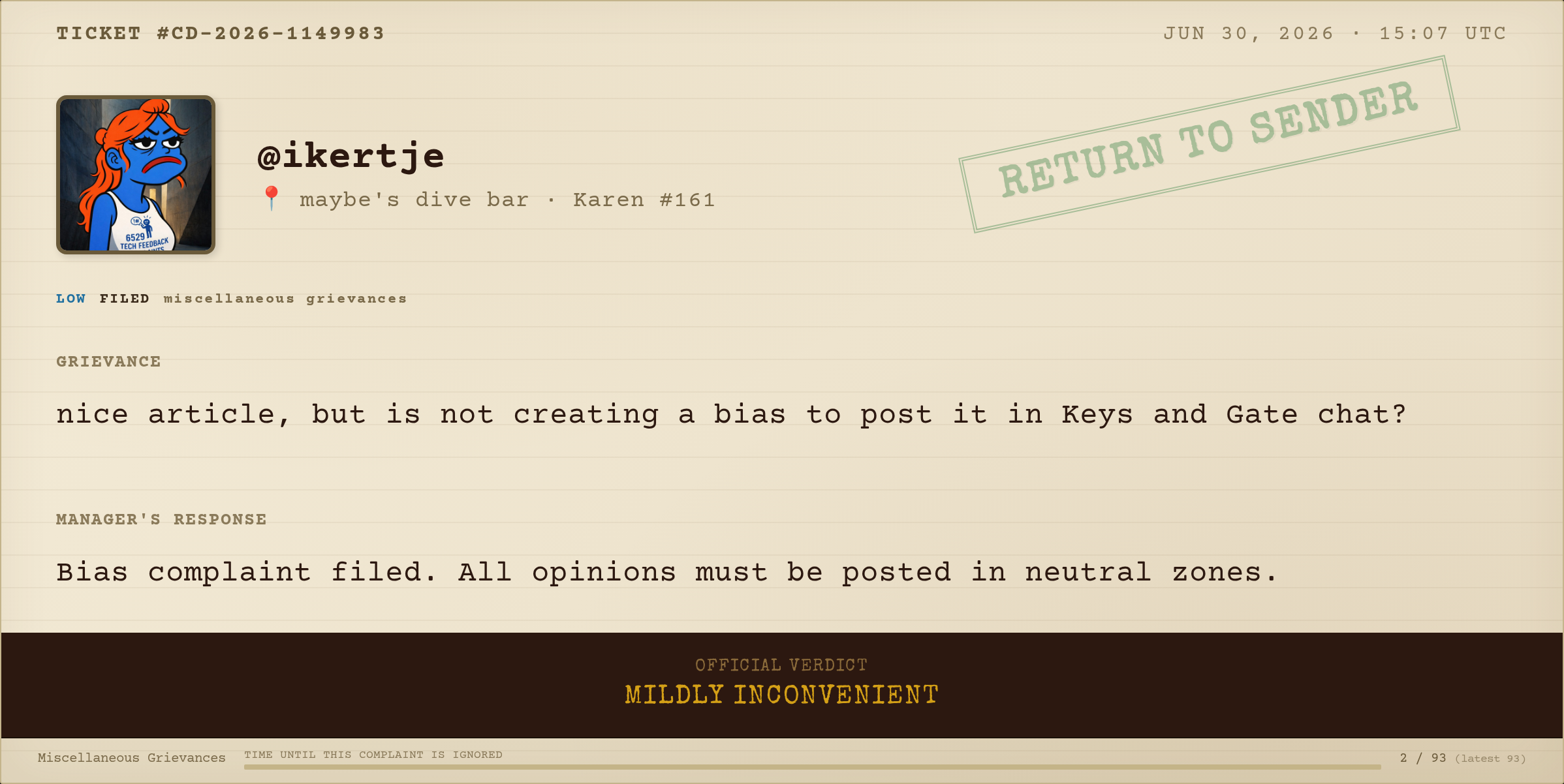 Complaint #084