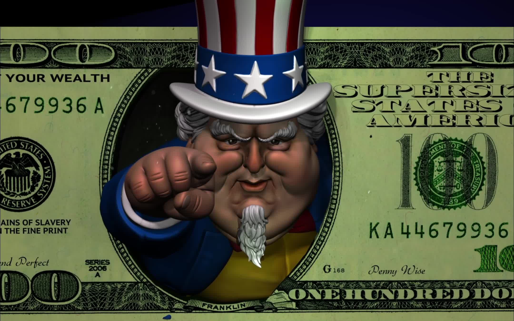 Uncle Scam hundred dollar bill #167/200