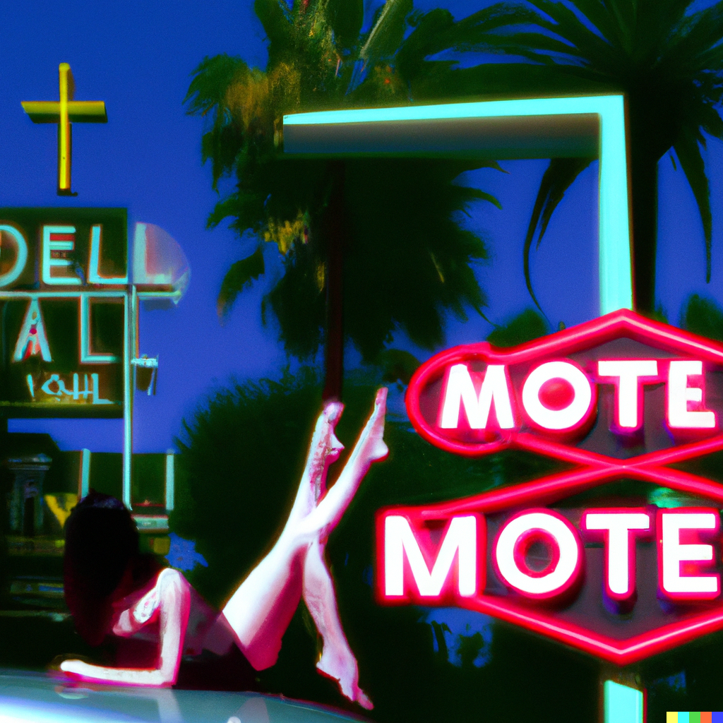 MISS AL SIMPSON X DALL-E 2 - LOST MOTEL 59 — Miss AL Simpson, Scottish cryptoartist