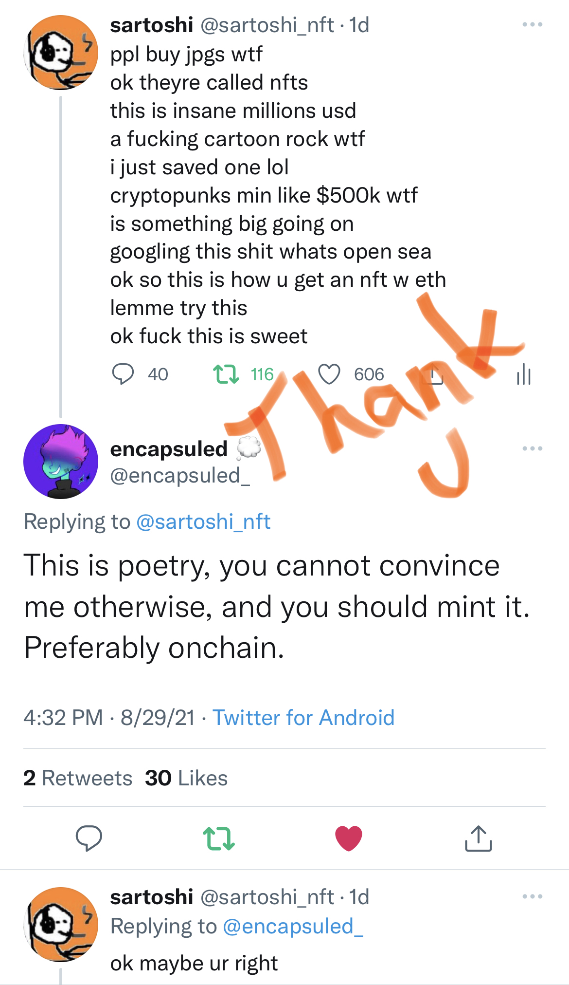 tweets behind the nft poem mint