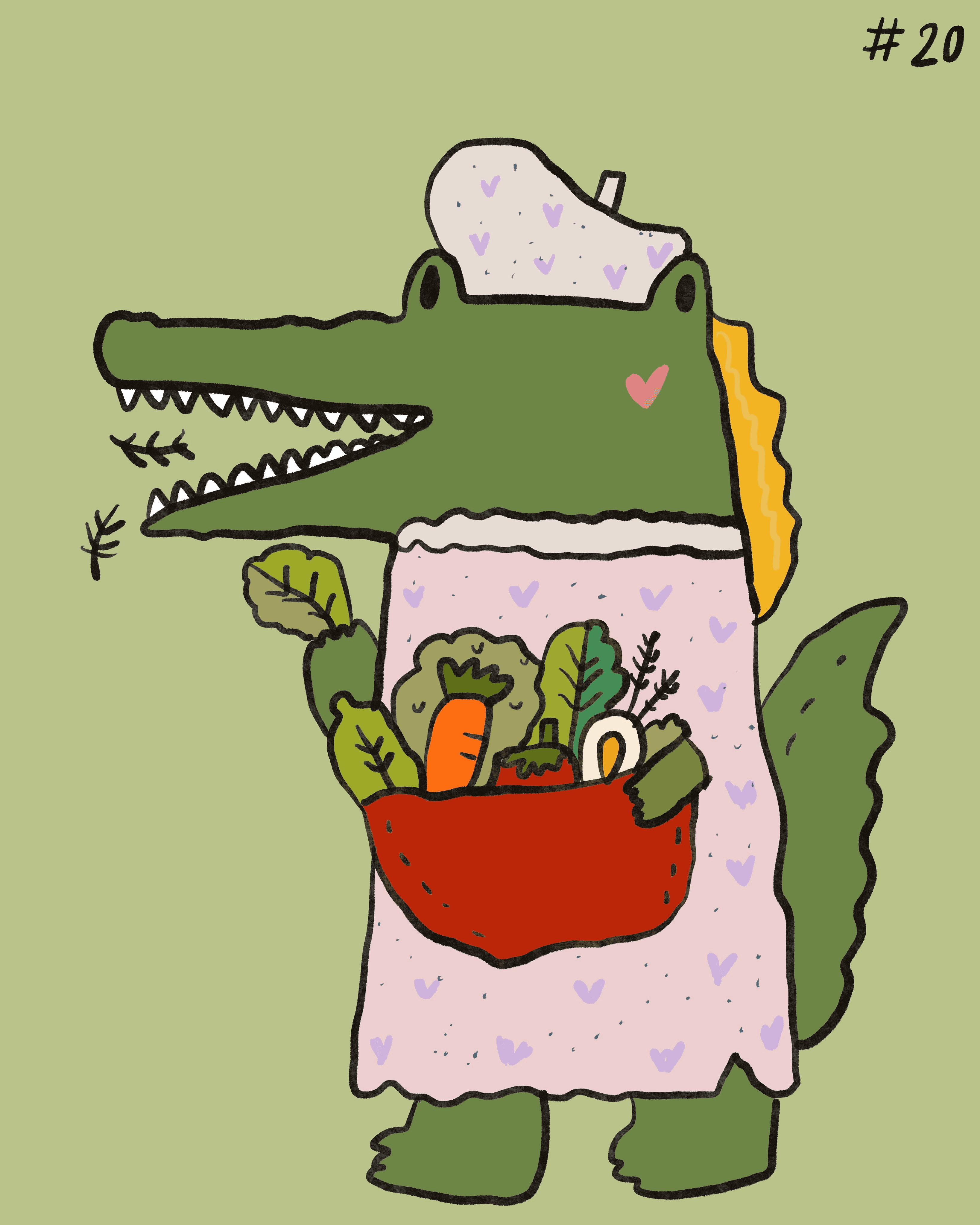 Croco eat Salad