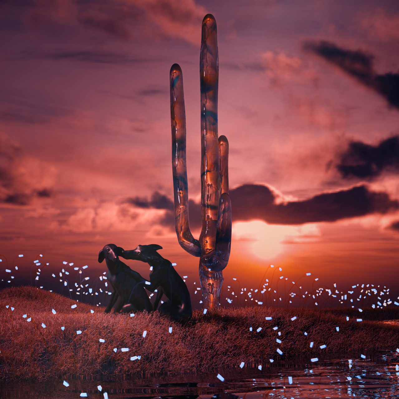 Illuminated valley
