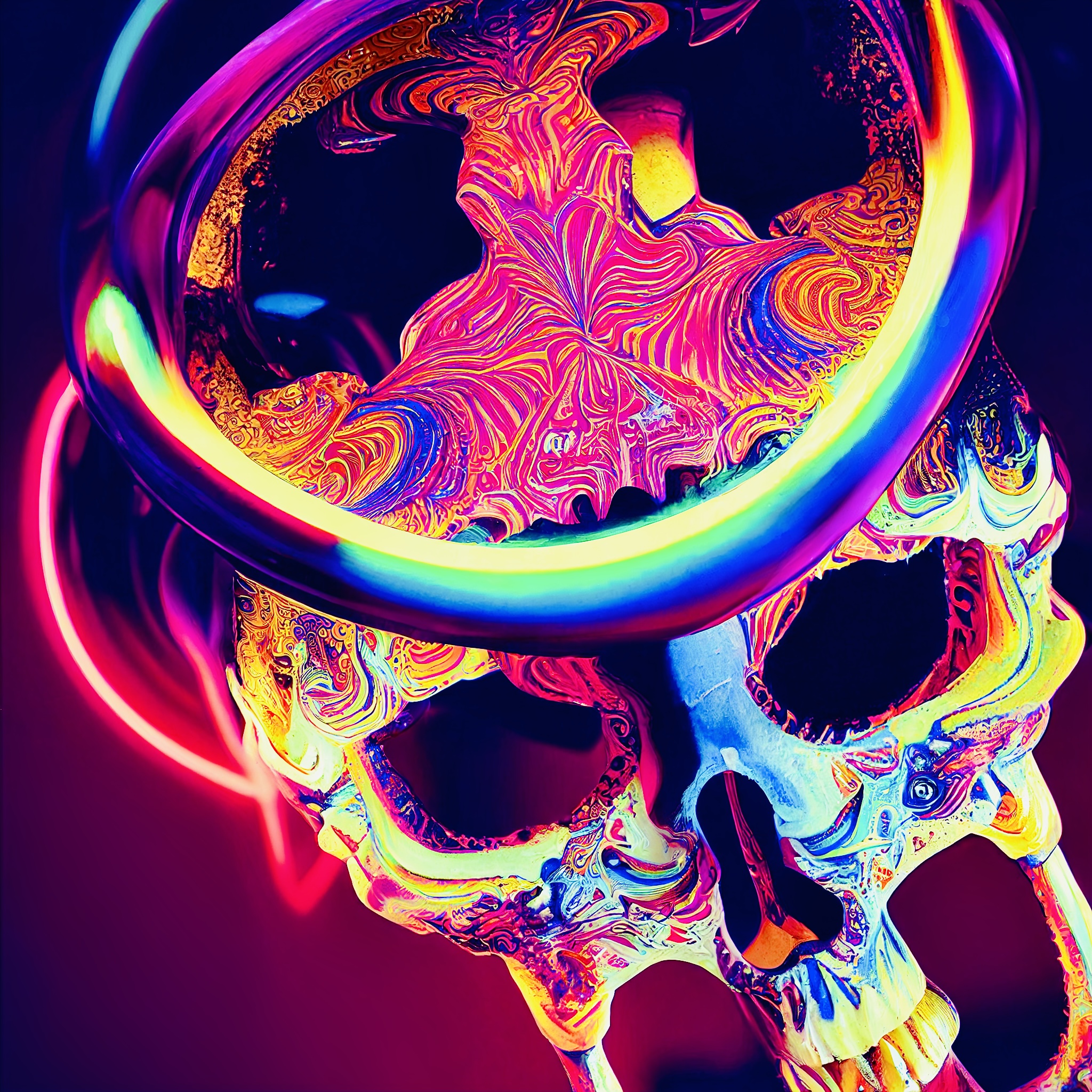 Psychedelic Cyber Skull #1