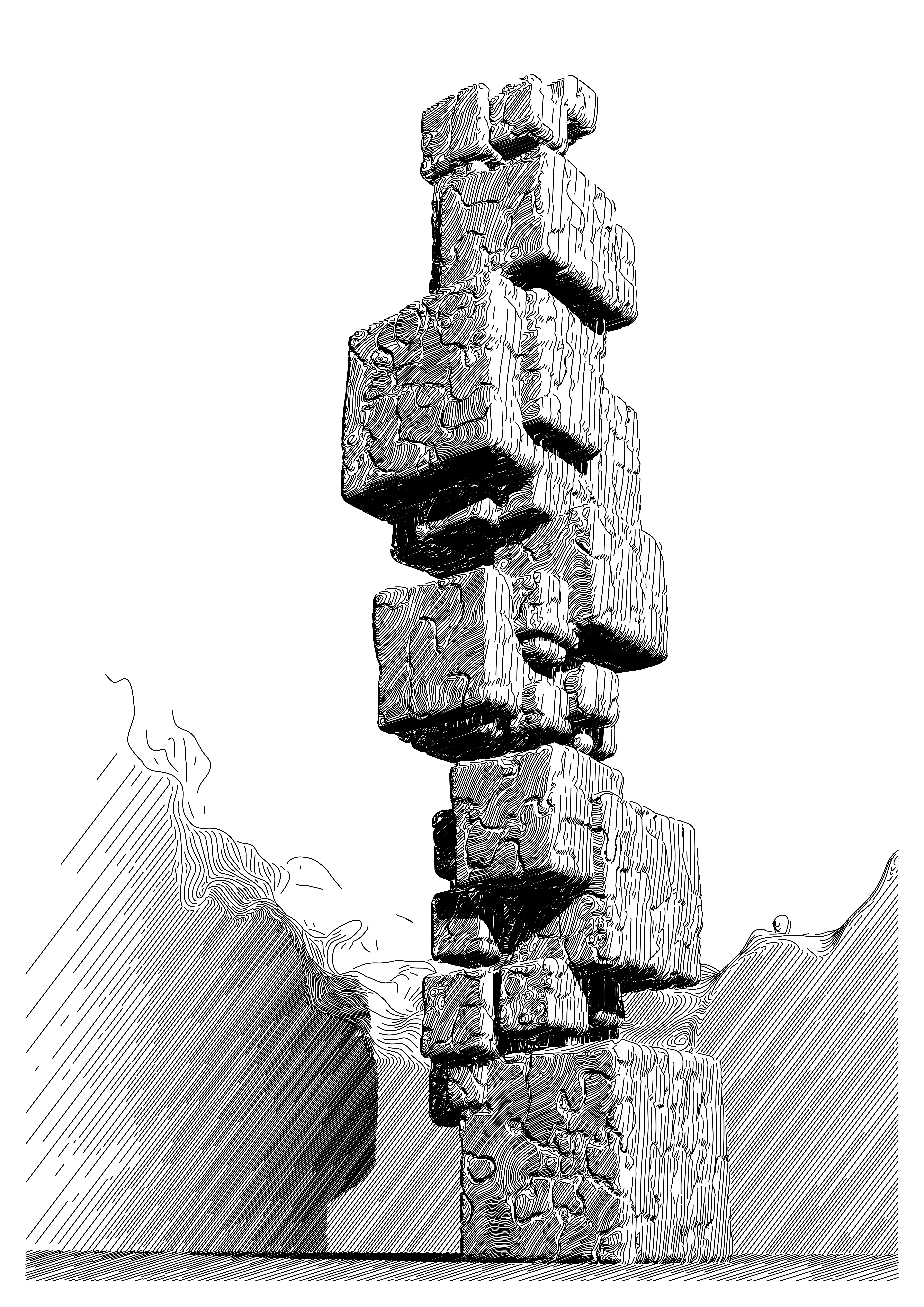B/W Rayhatching Technique