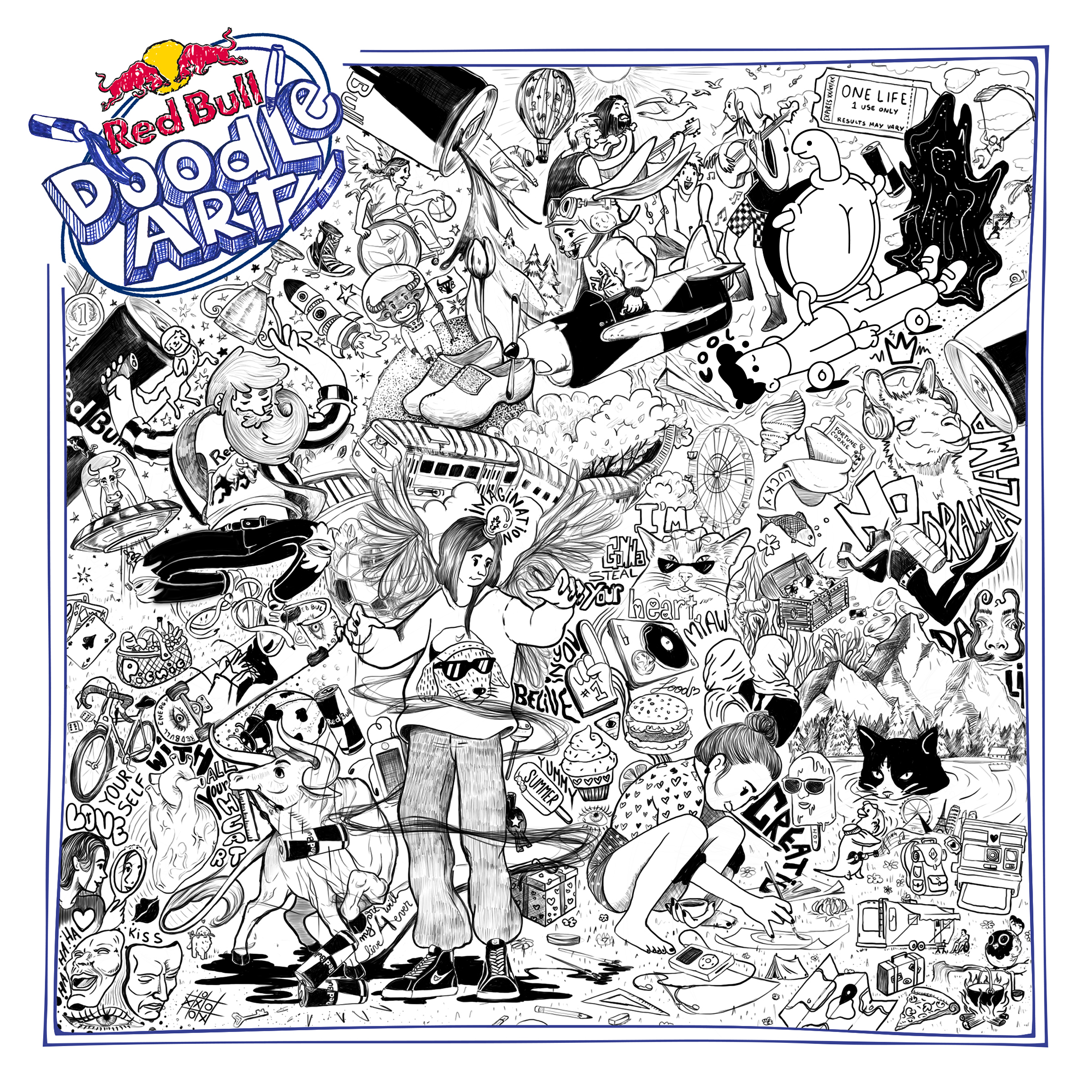 Red Bull Doodle Art Collection mentored by Burnt Toast #6513/12935