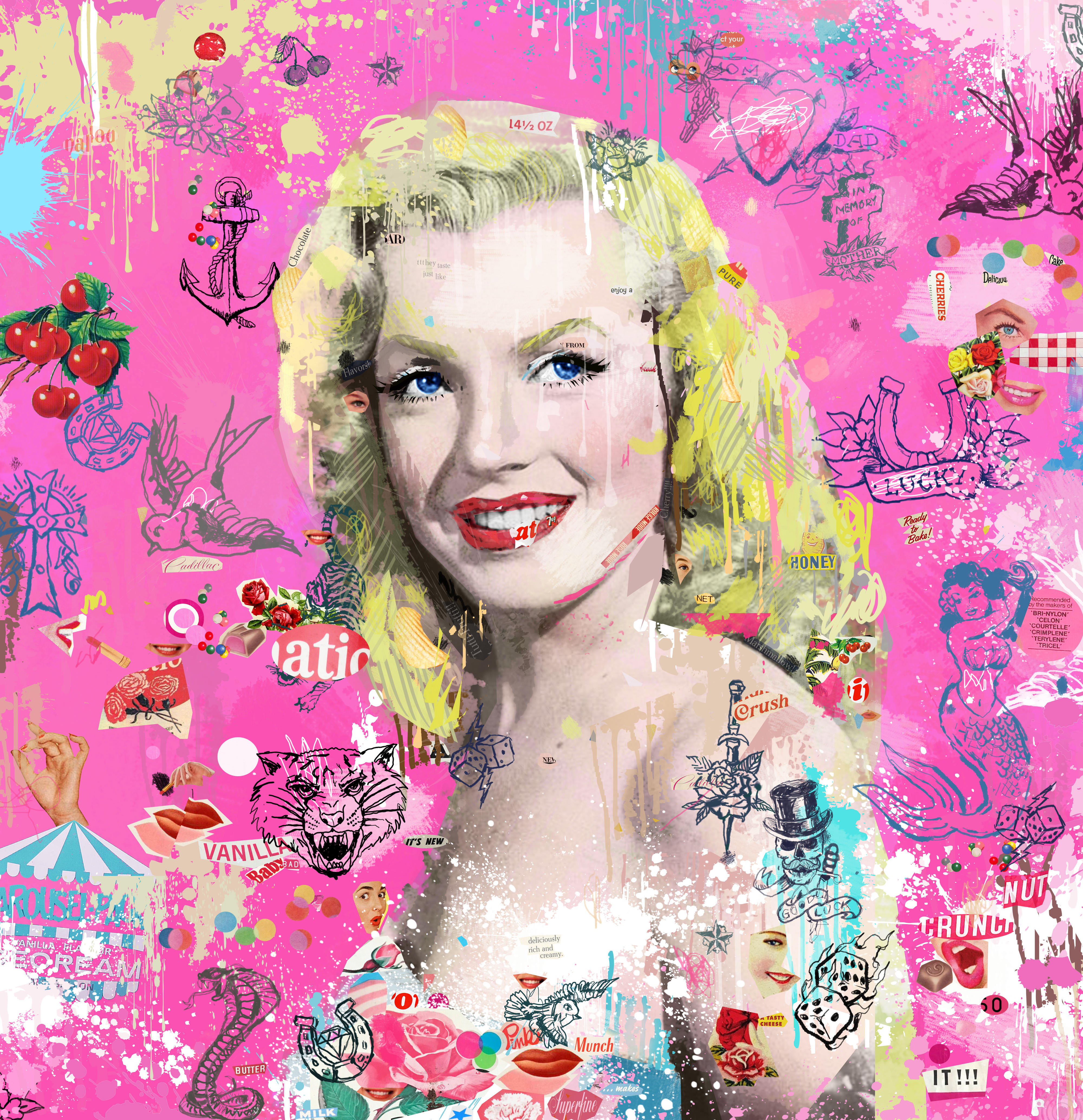 Marilyn Tattoo (Cotton Candy), 2022