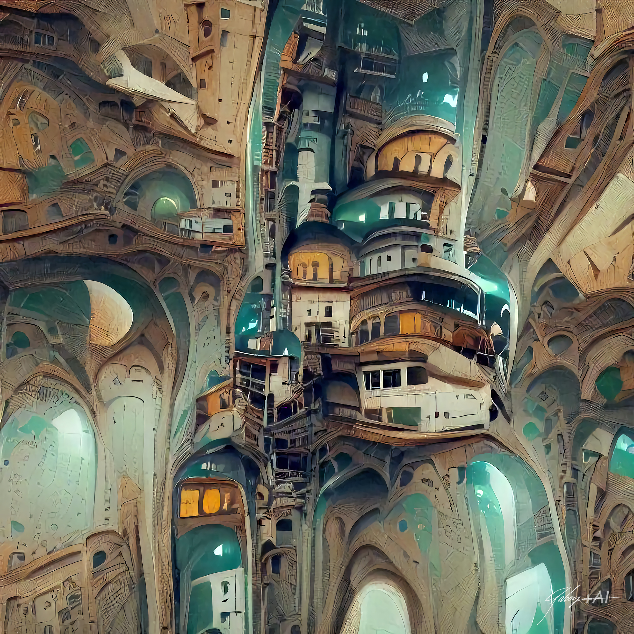 4 dimensional Art Nouveau temple