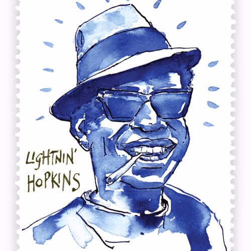Lightnin' Hopkins - by James Terman & The Portland Stamp Company