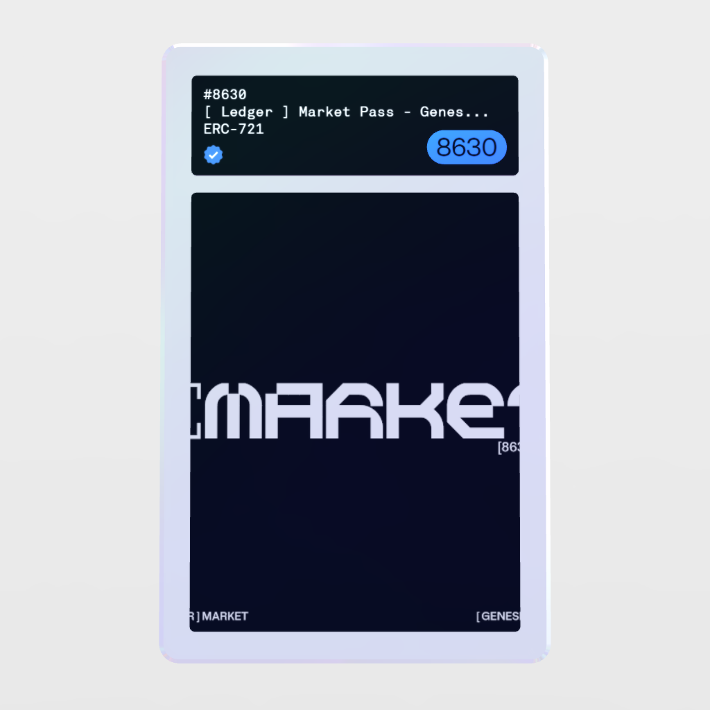 Minter Token - [ Ledger ] Market Pass - Genesis Edition #8630