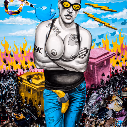 ‘ROBNESS’ PORTRAIT OF A MAN AND HIS MILLION DOLLAR TRASH