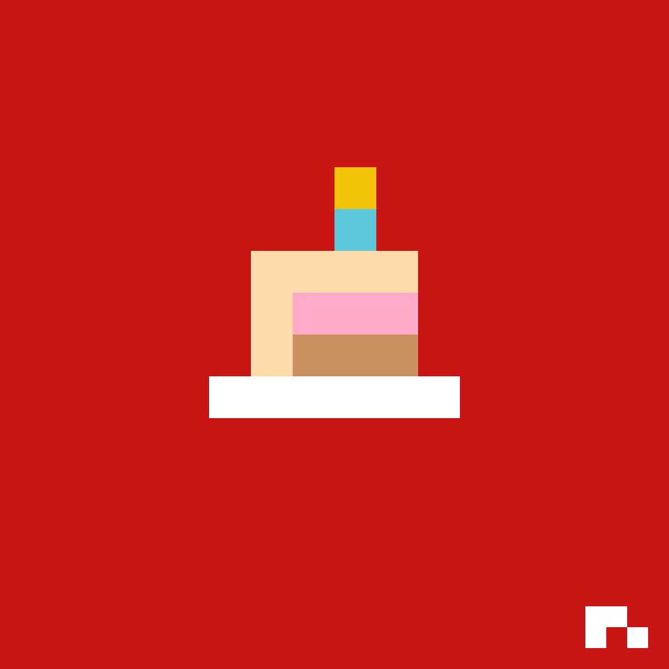 A piece of cream birthday cake