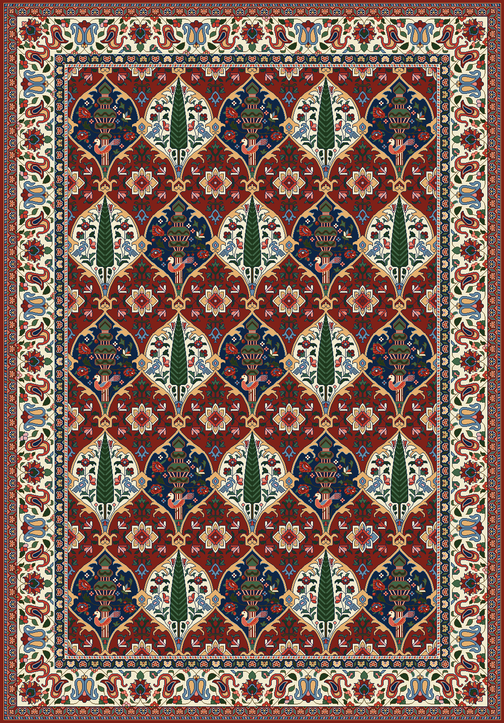 Cypress and pine (Bakhtiari ghabghabi)