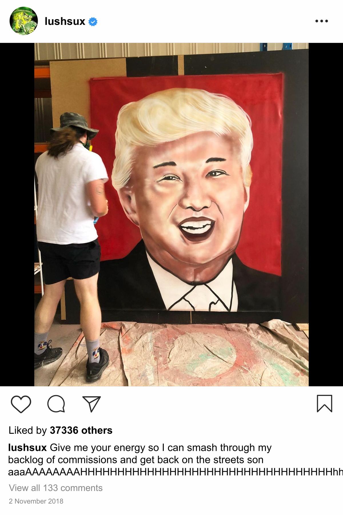 Lushsux #3282 - Painting Kim Jong-Un Donald Trump