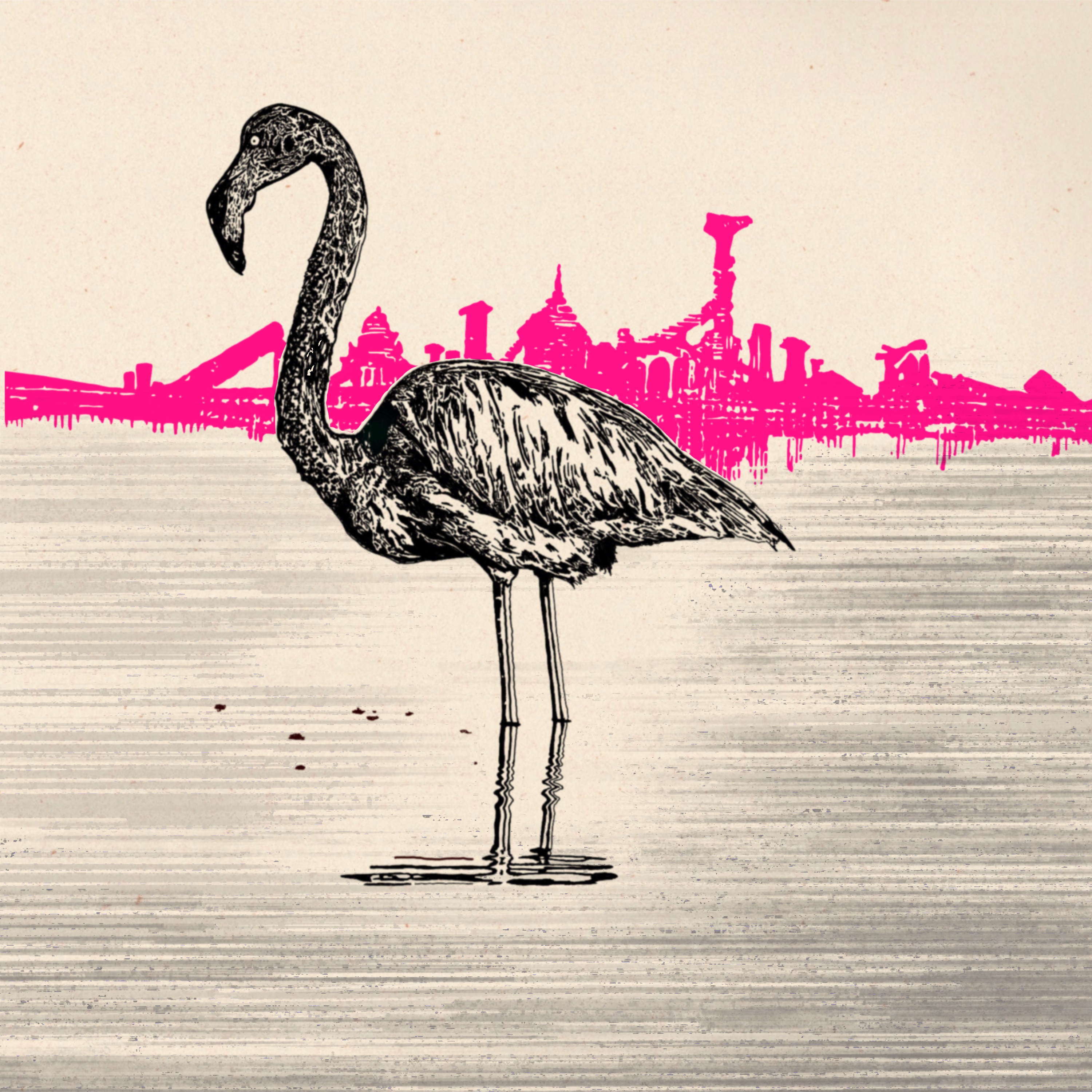 Daydreaming - The Giant Black Flamingo