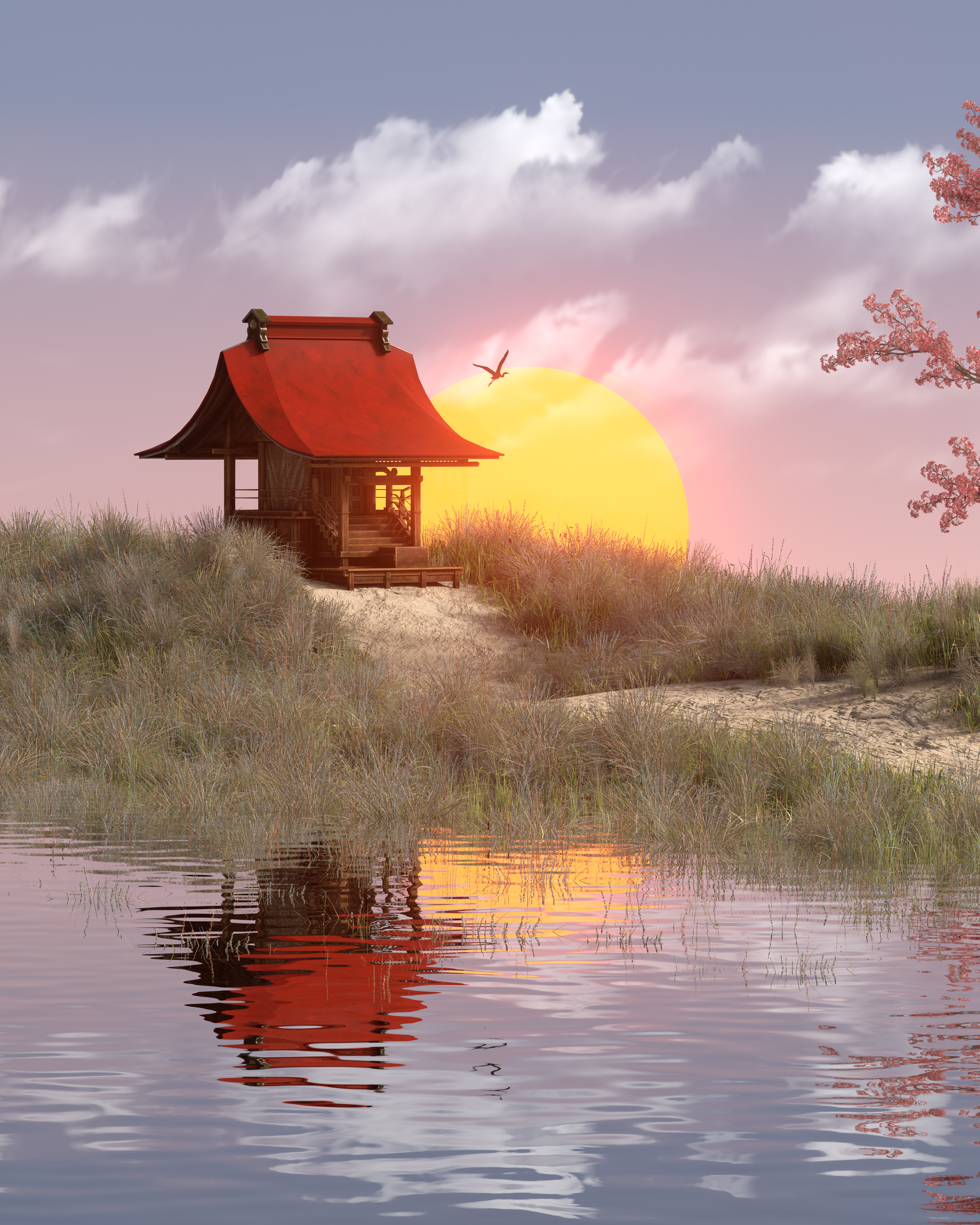Pink-orange sunset