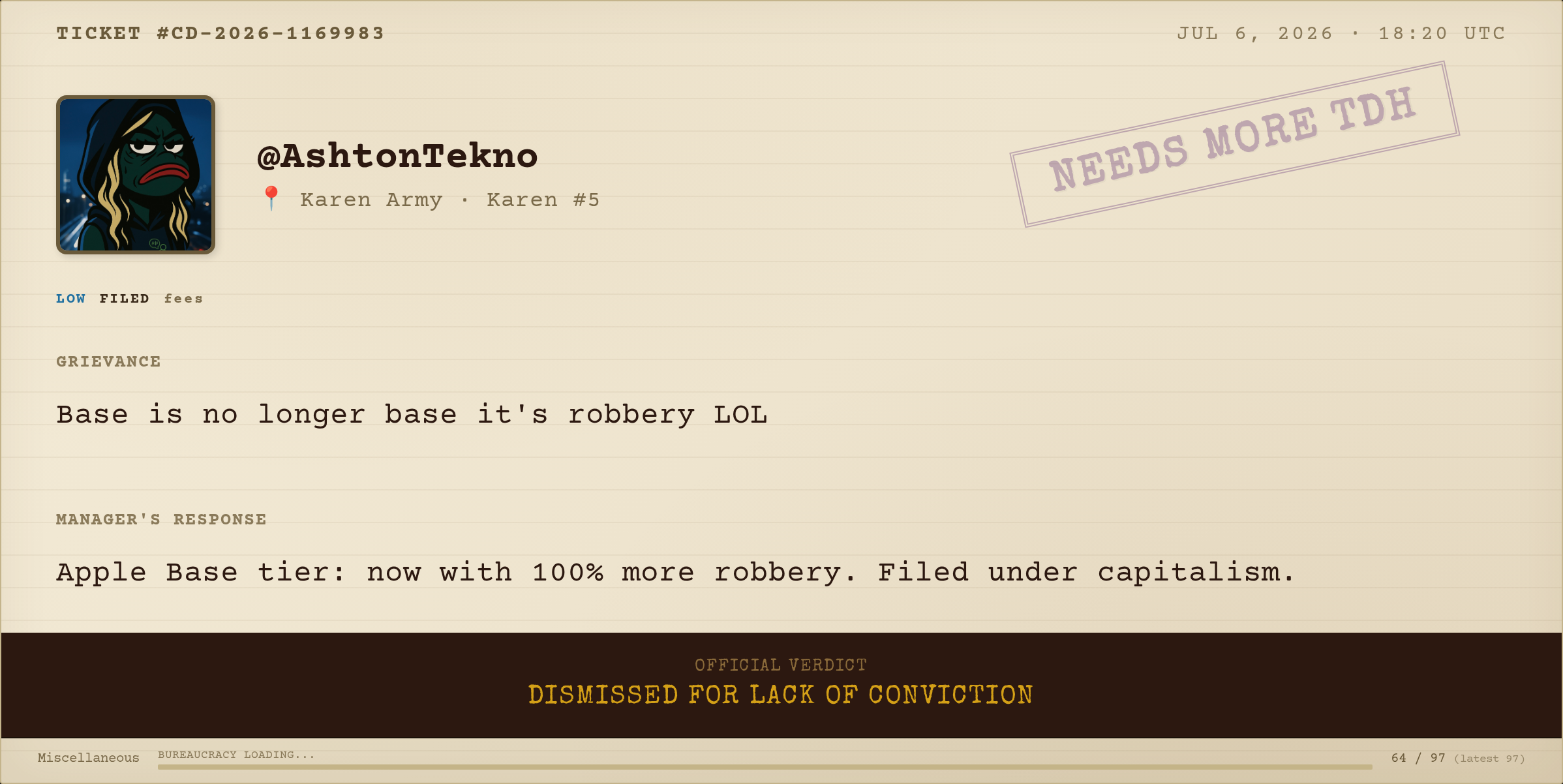 Complaint #169