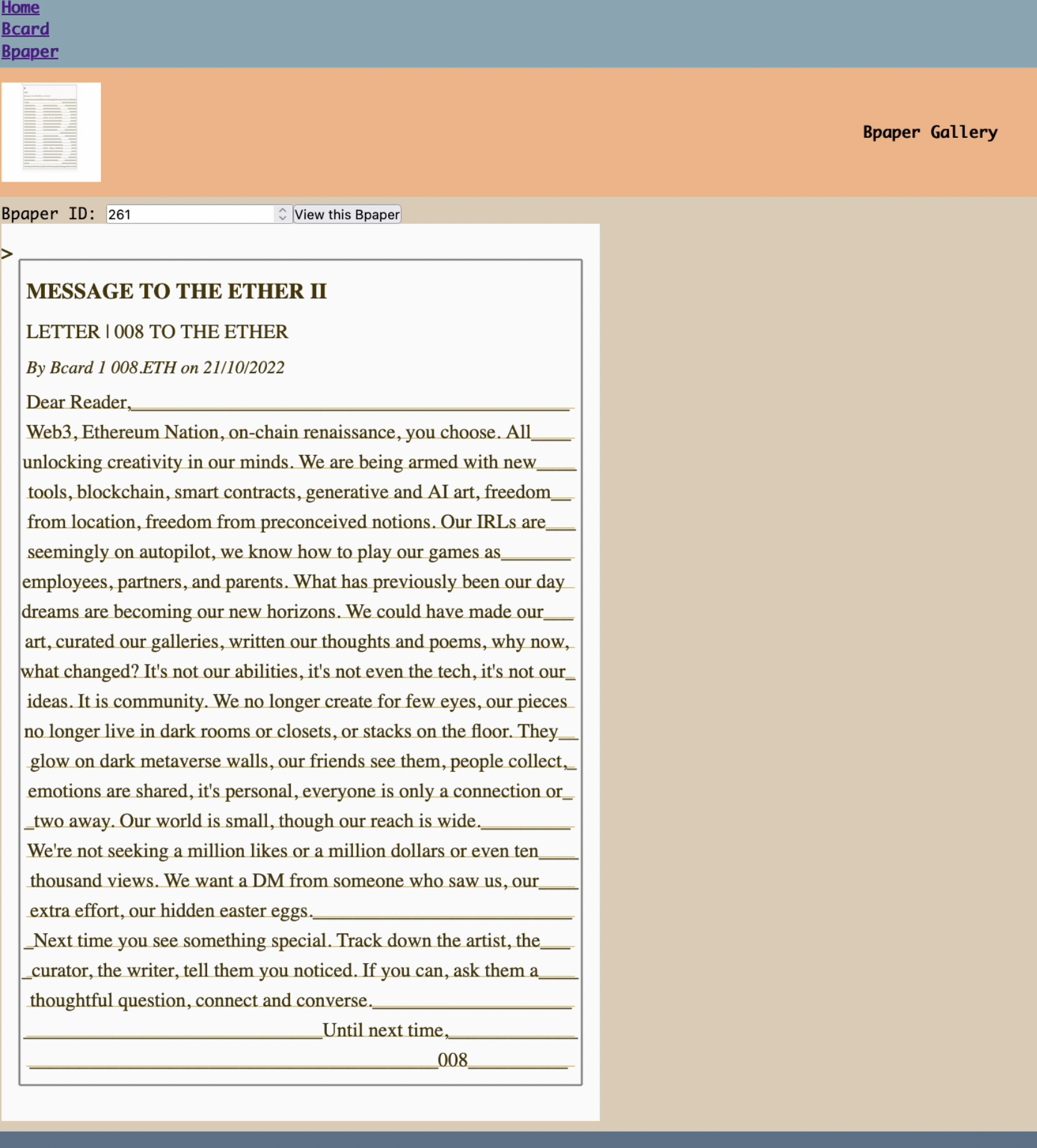 Message to the Ether II #4/50