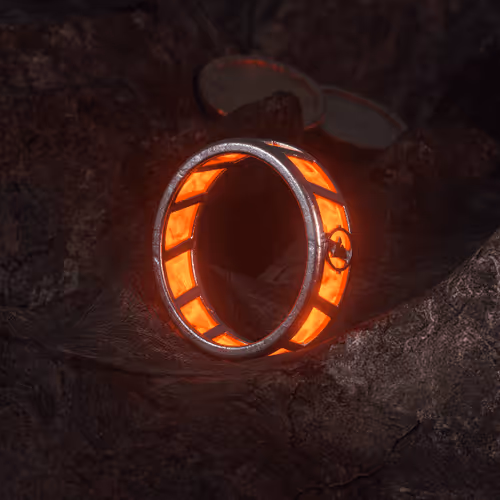 "Brimstone Peak" Titanium Ring of Anger +1
