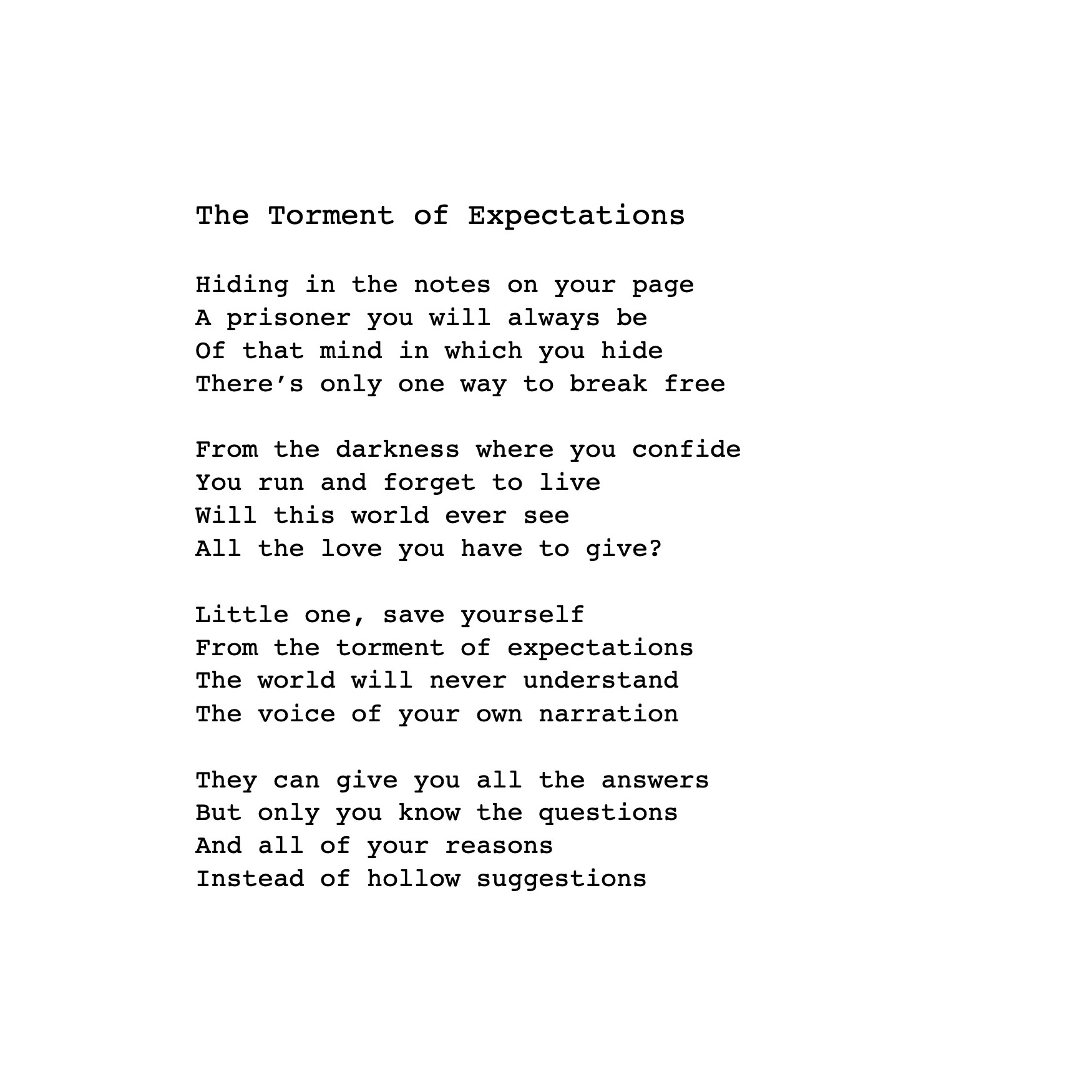 The Torment of Expectations