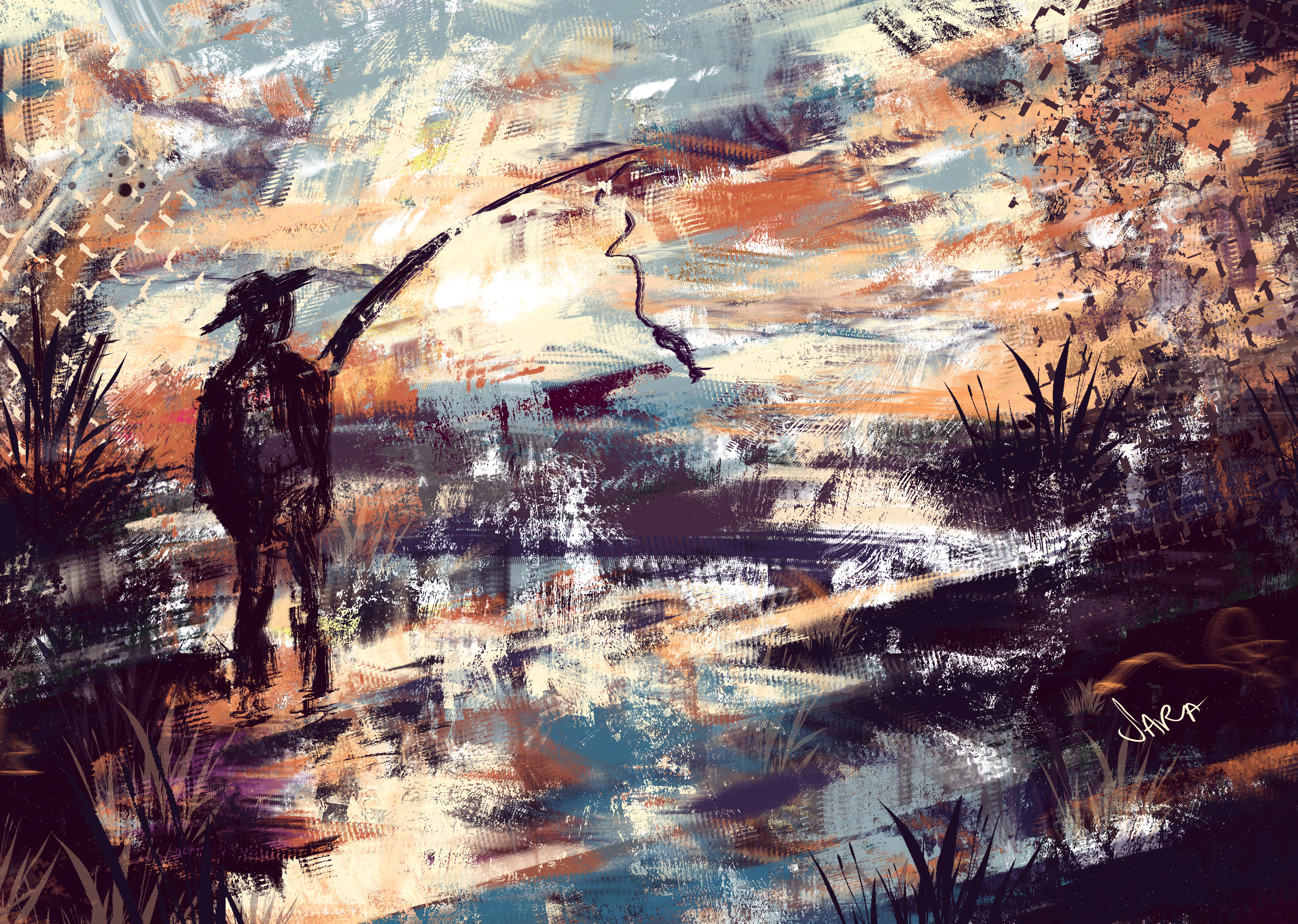 Fishing at Sunset