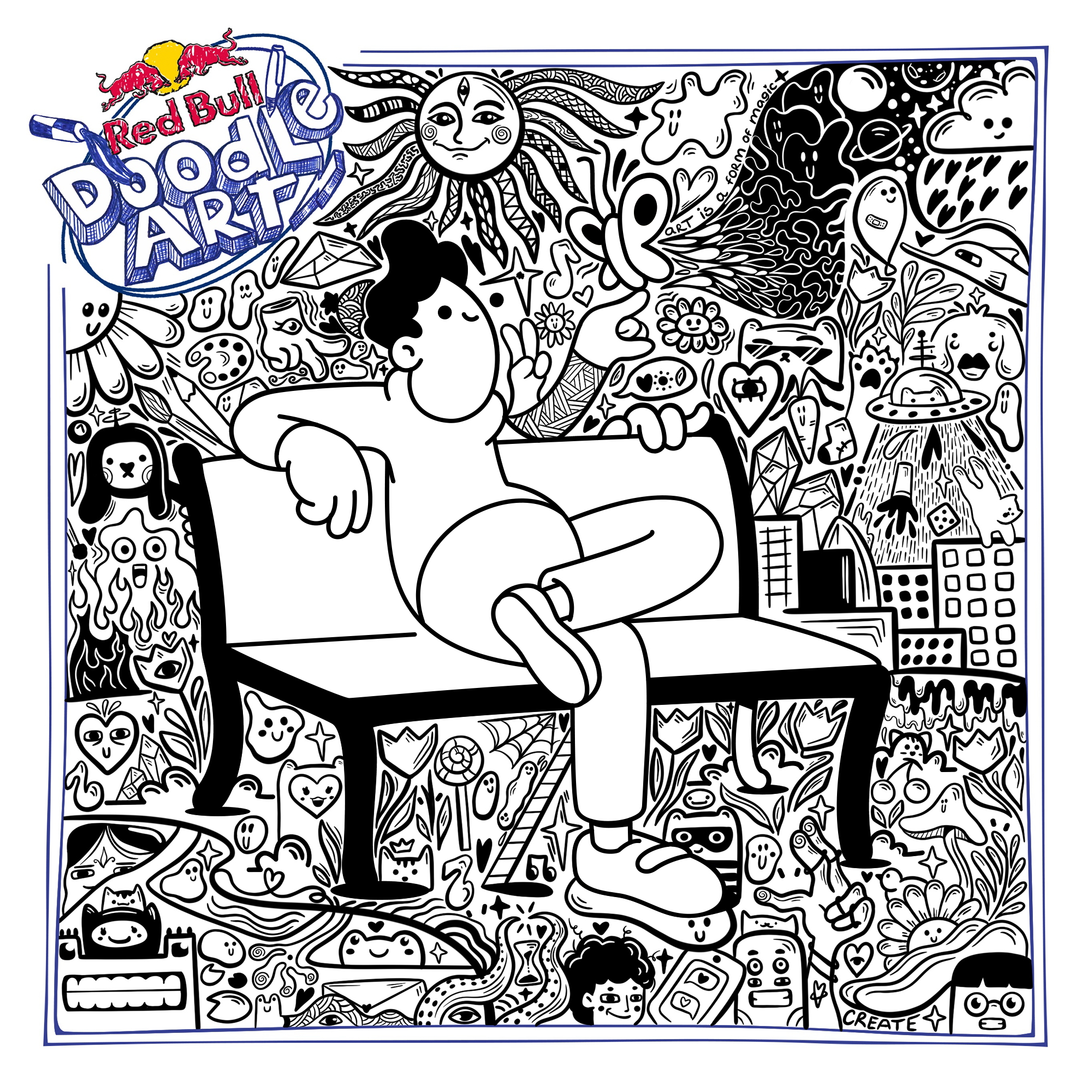 Red Bull Doodle Art Collection mentored by Burnt Toast #11838/12935