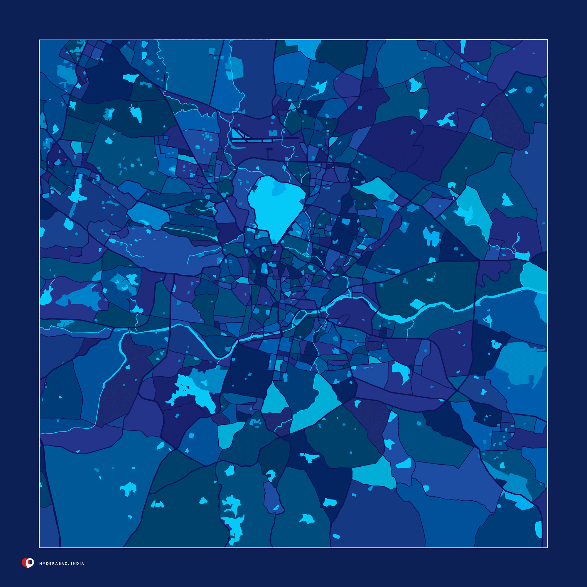 Hyderabad, India - Midnight blue