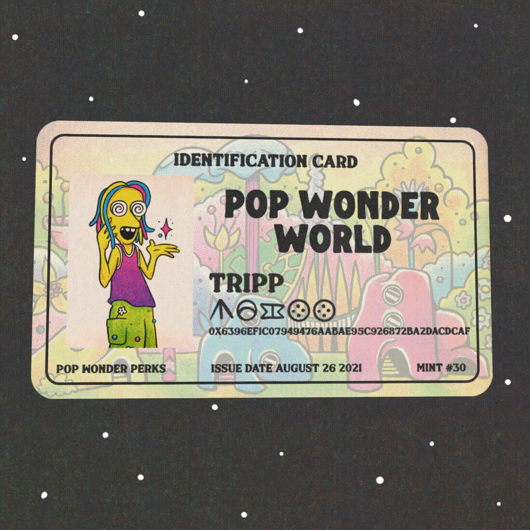 Pop Wonder World Identification Card // tripp // Mint #30
