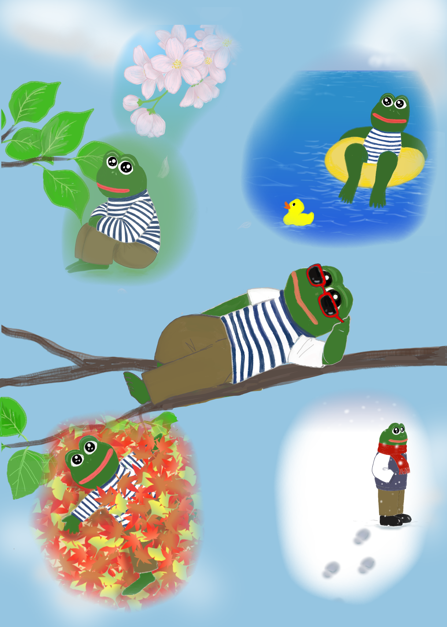 Pepetaro in the four seasons[Spring, Summer, Fall, Winter]PEPEHARU, PEPESUMMER, PEPEAKI, PEPEFUYU & PEPETARO