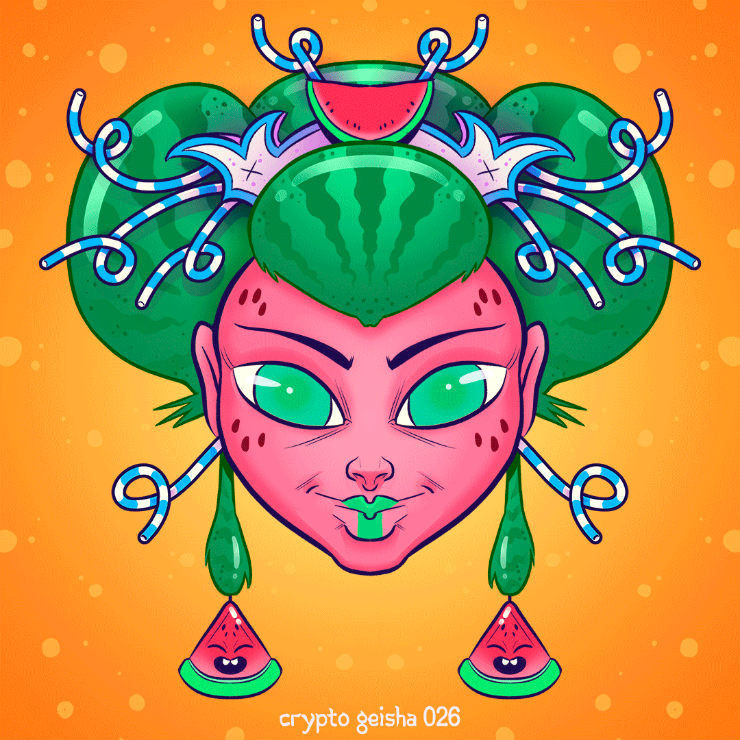 Crypto Geisha 026 - Watermelon 
