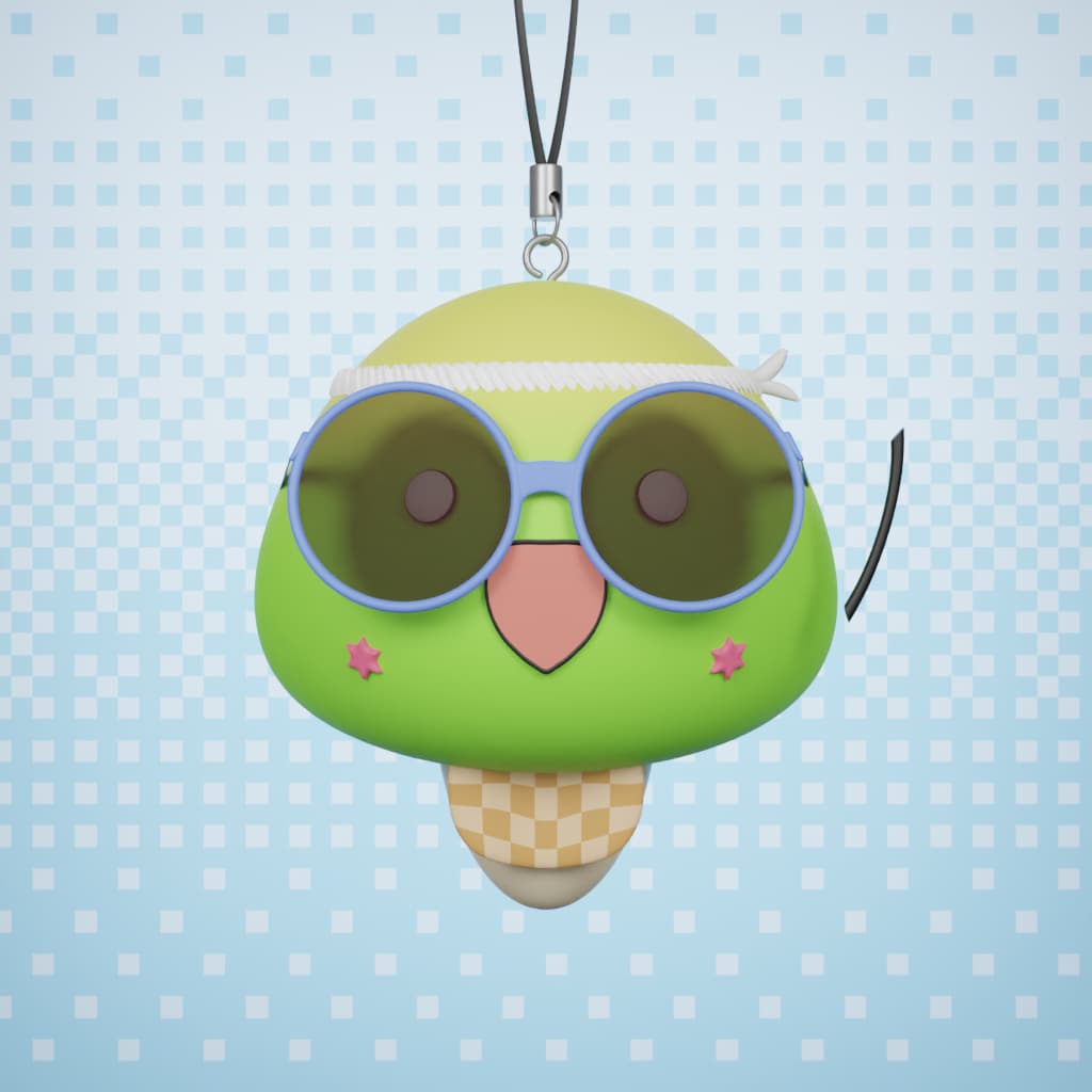 3D Shimeji Keychain #98