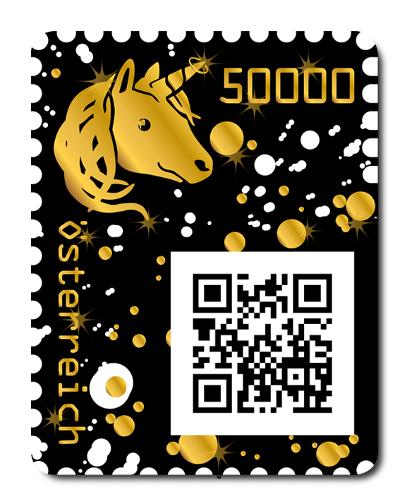 Crypto stamp Golden Unicorn wtYRn