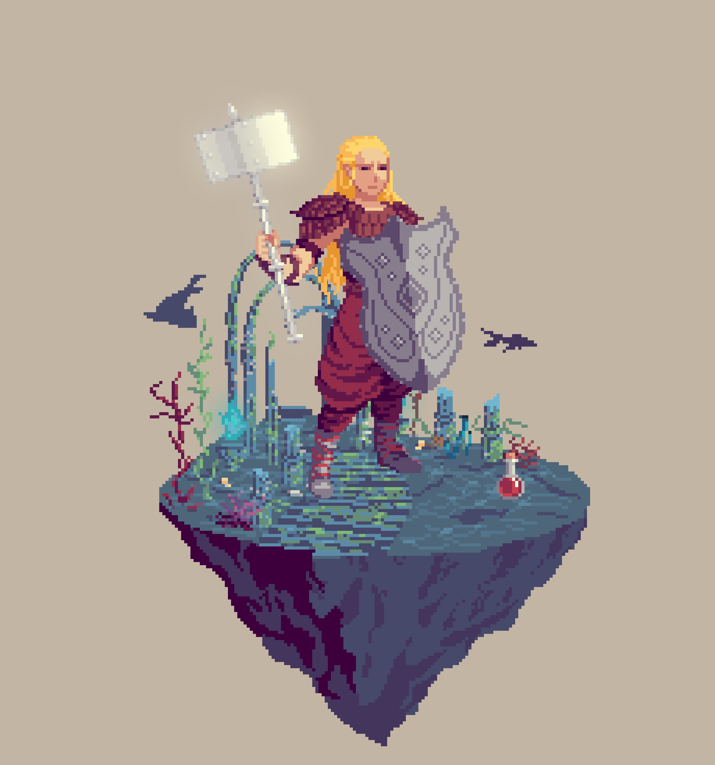 Sanddune Human Resplendence Cleric from The Temple + Potion