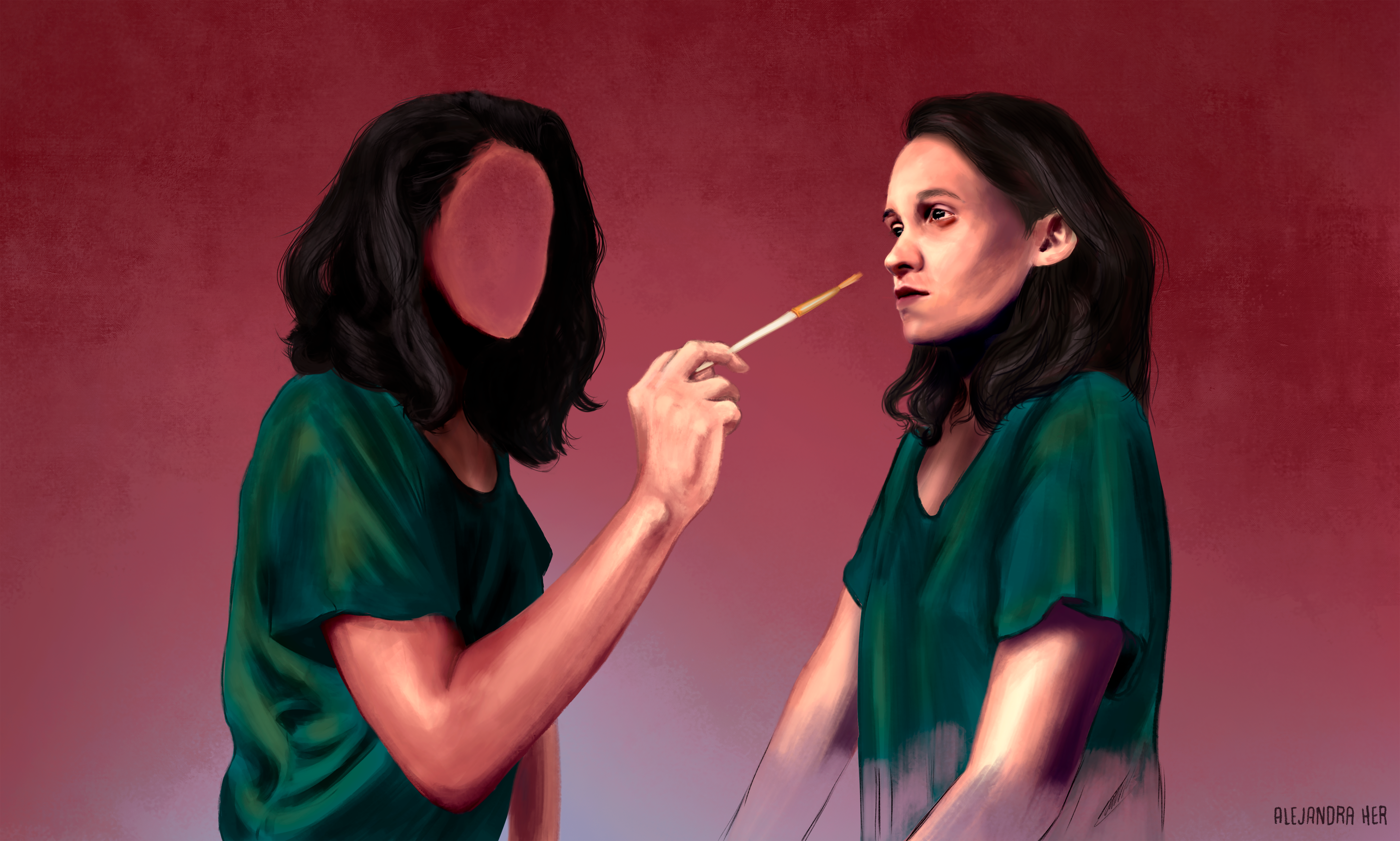 Painting a self-portrait