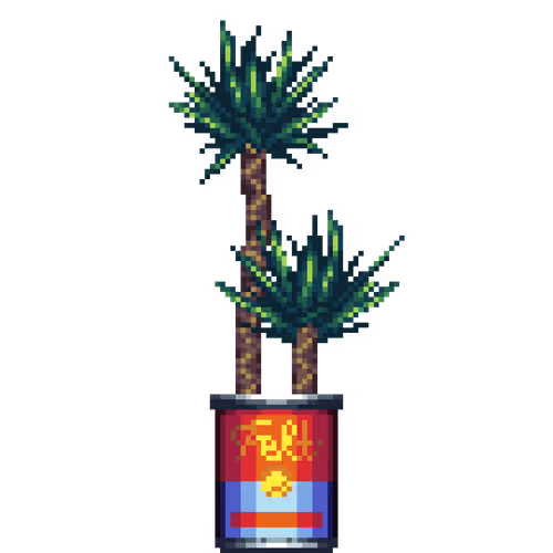 Yucca Palm in Carrot Soup Can pot