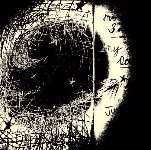 Cresent Moon Darwn In A Dark Room 
