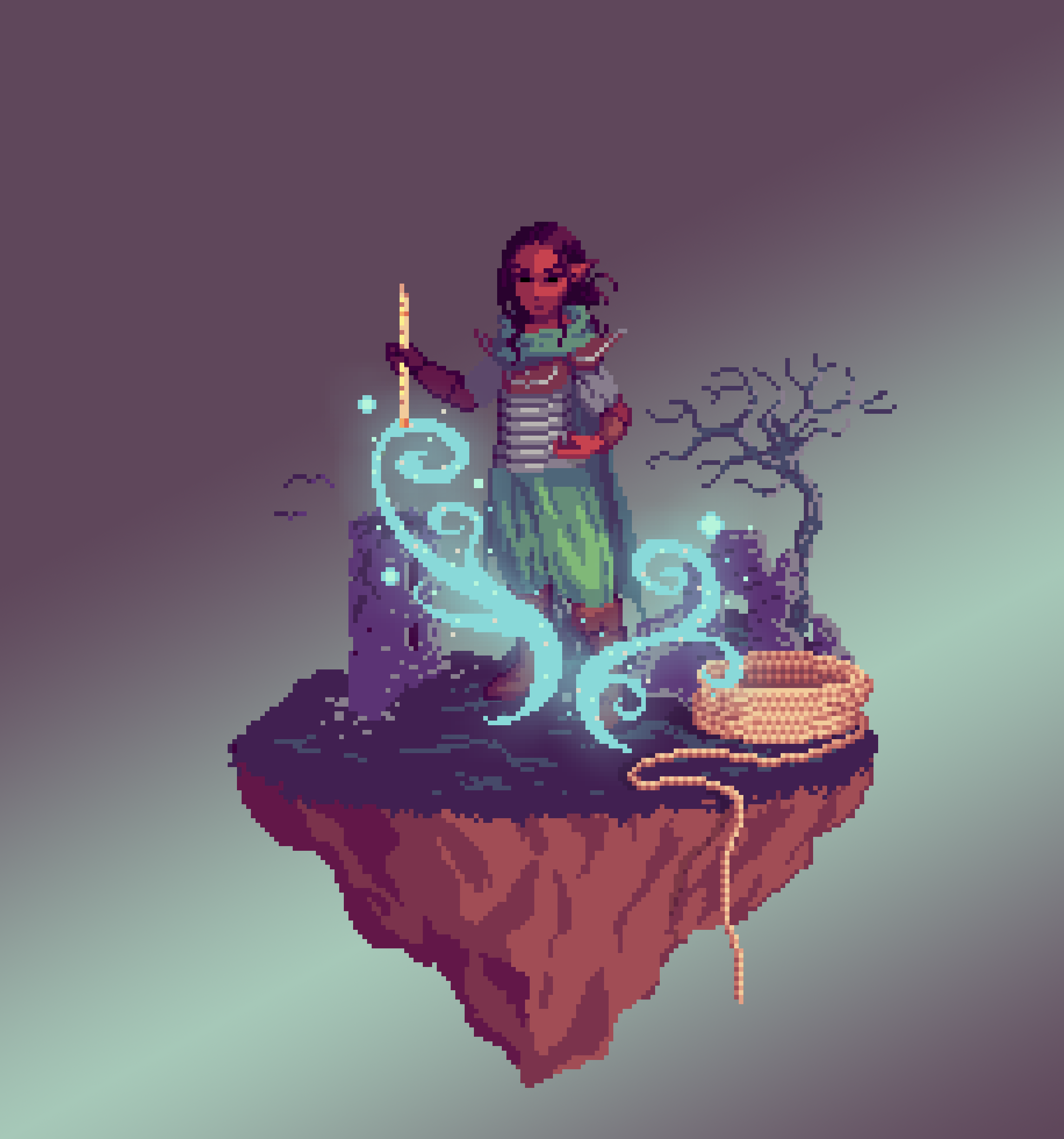 Sanddune Half-Elf Windcharm Bard Haunter of The Ruins + Rope