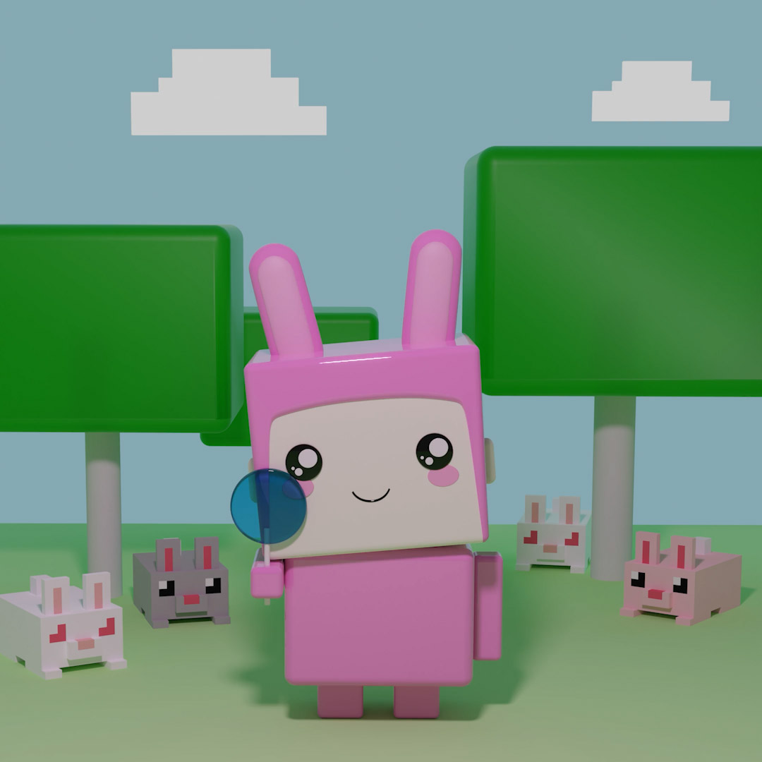 Rounded Cubie PInk Bunny