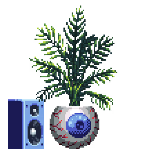 Areca Palm in Eyeball pot with Speaker
