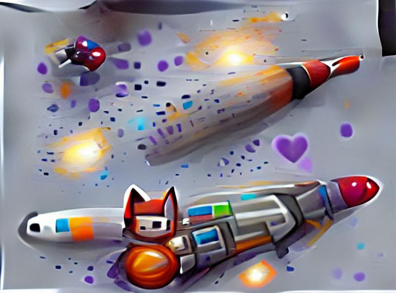 pixel rocket in space galaxy
