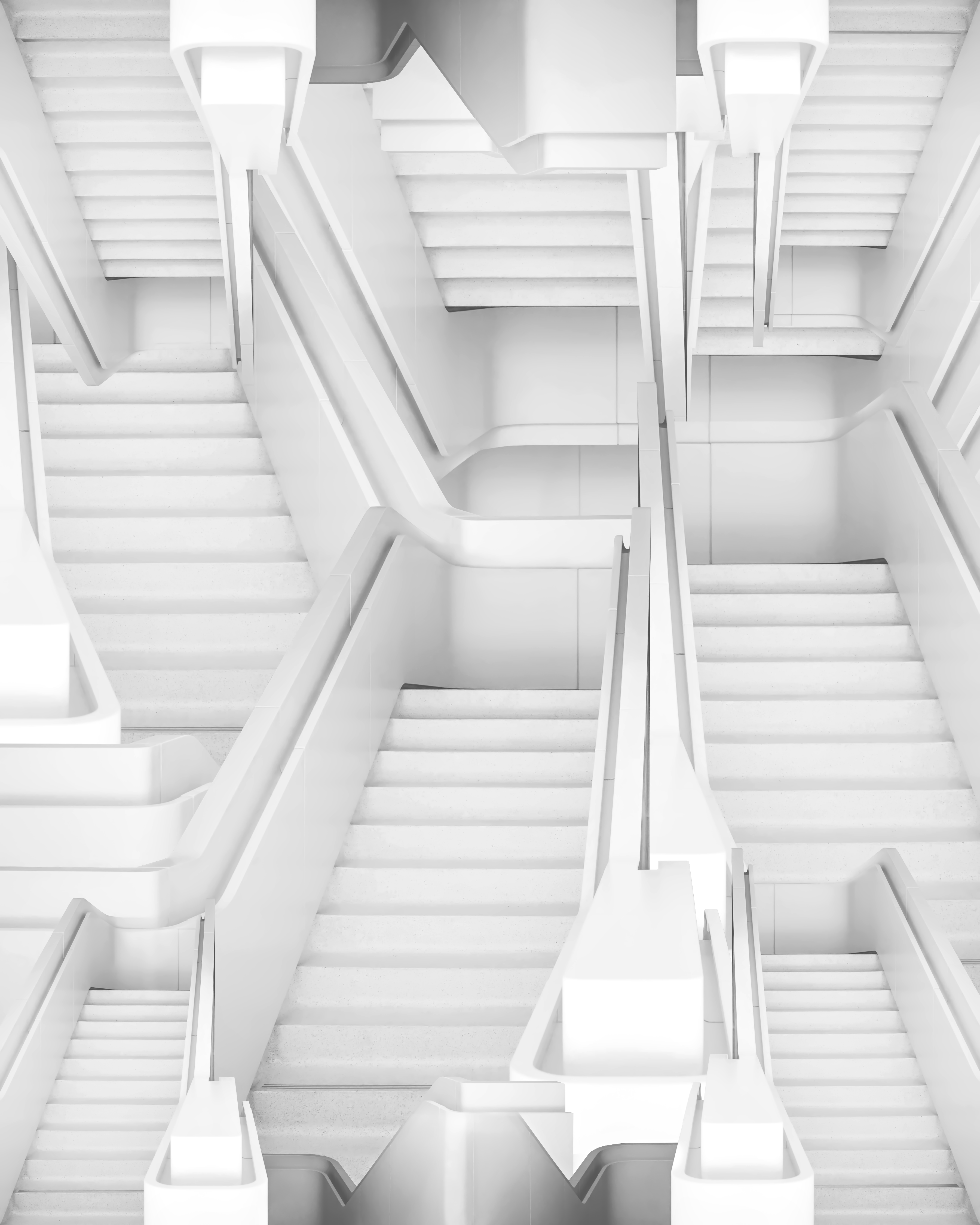 white stairs