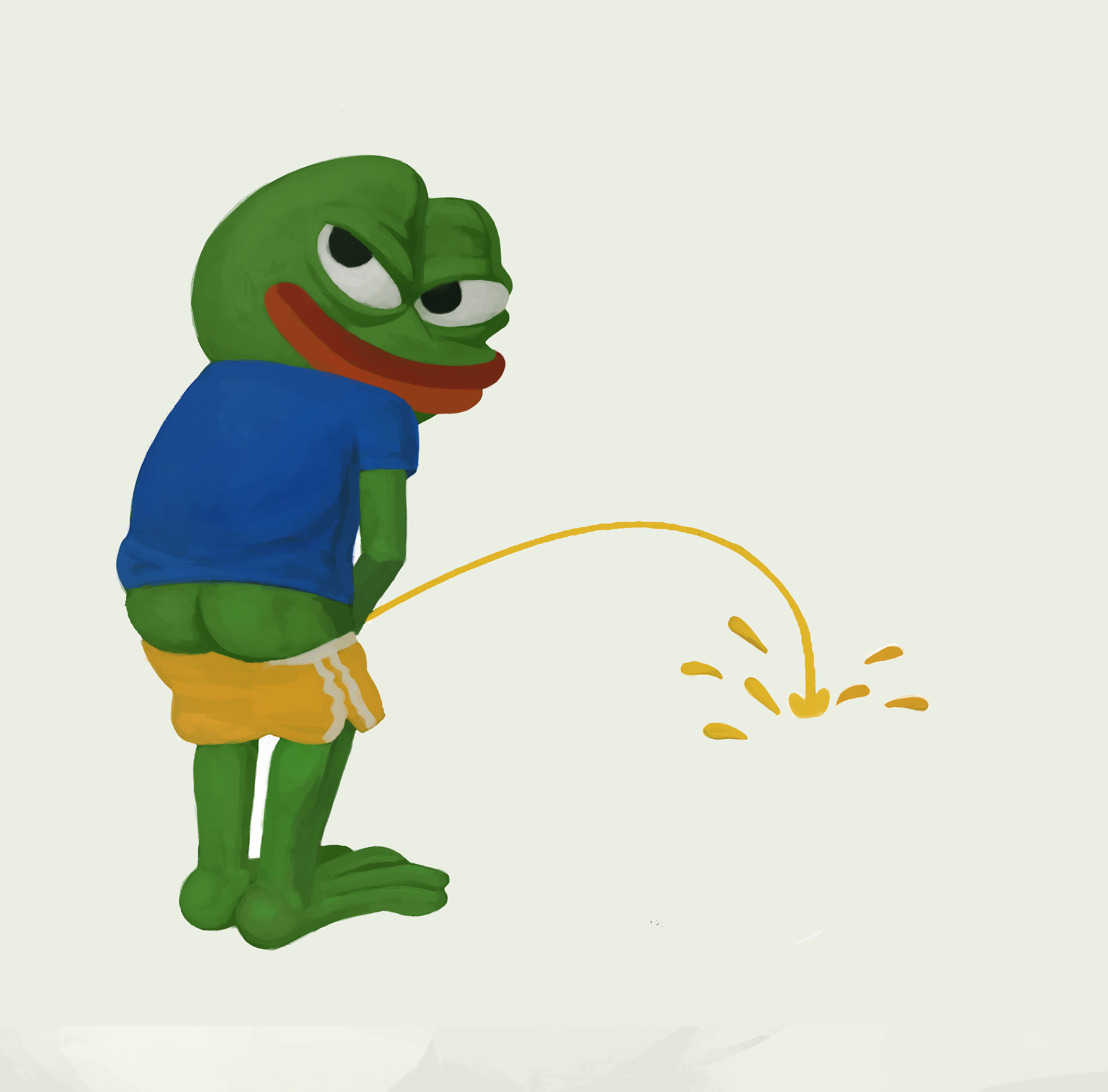 Pissing hobbes pepe