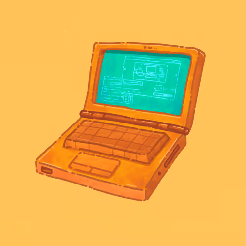 Golden Laptop Stamp