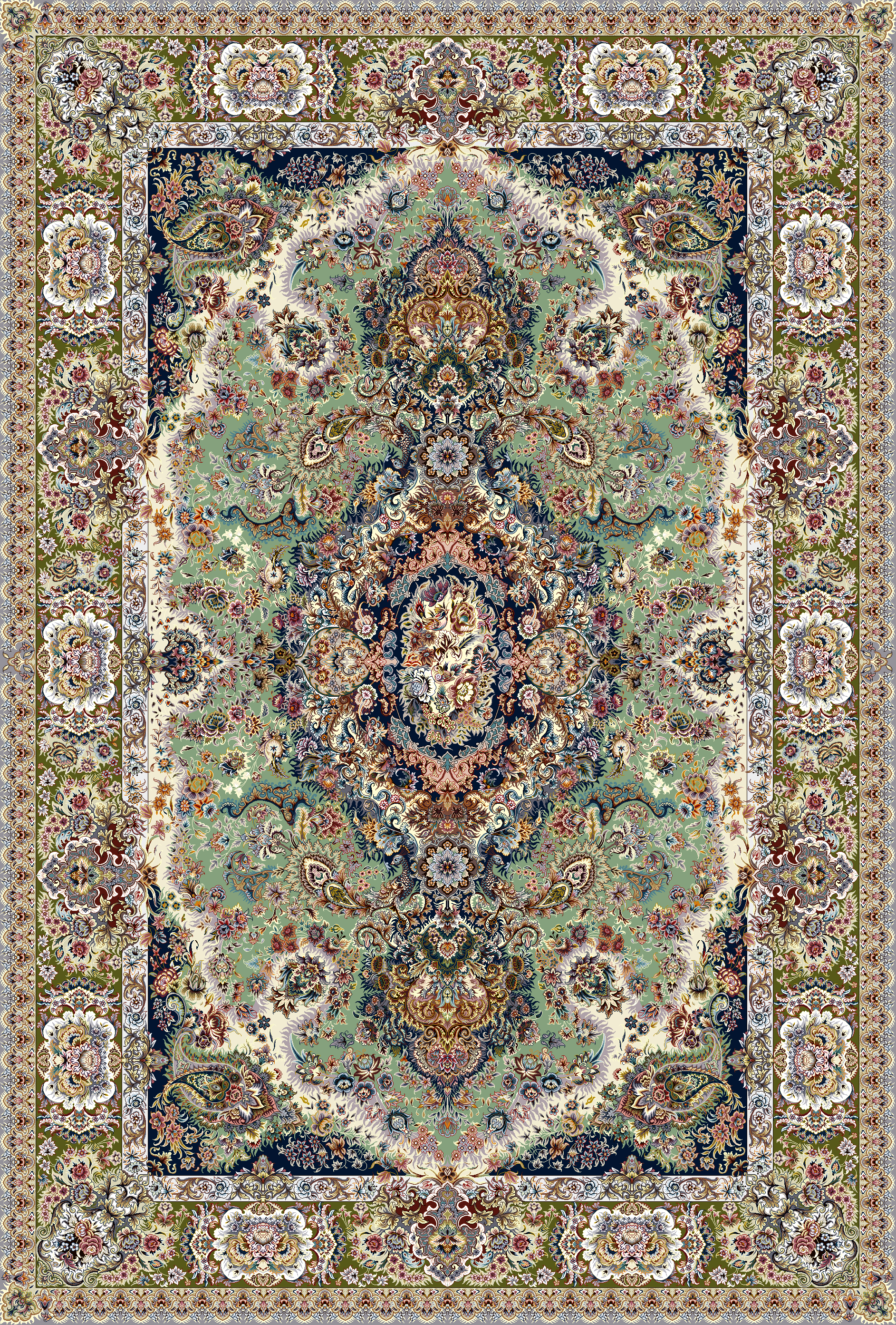 "Bagh Ferdows" (Paradise garden) carpet design